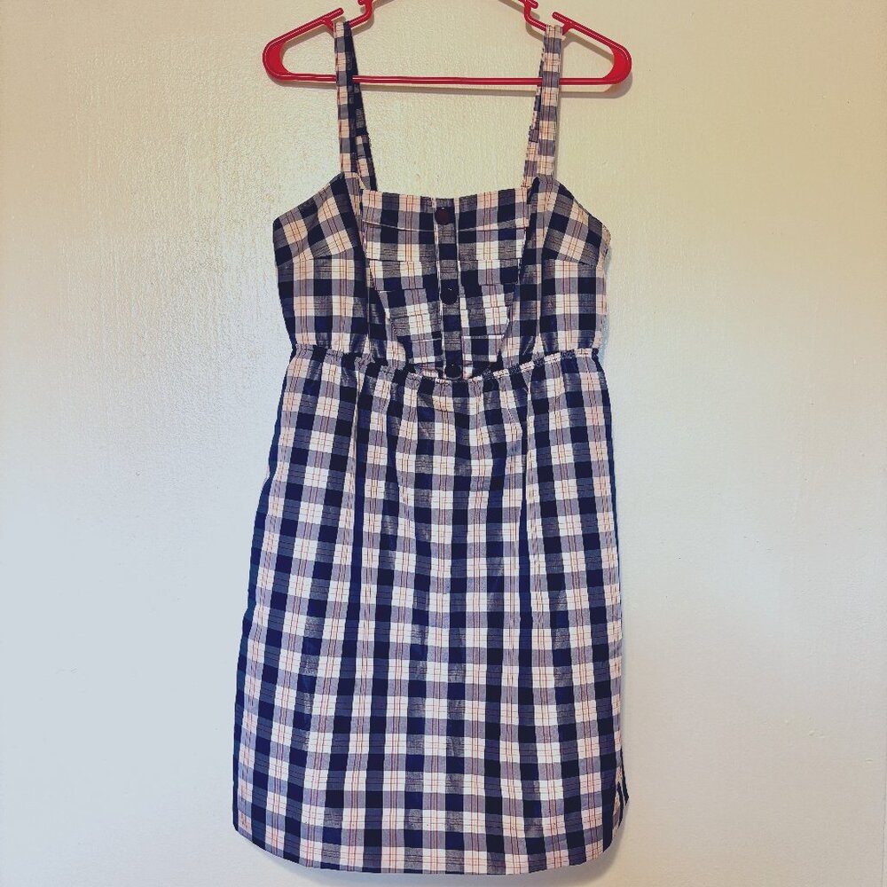 Maeve Anthropologie Plaid Sundress – Size M – Pockets, Adjustable Straps, Lined
